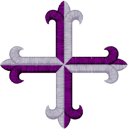 Machine Embroidery Design: 2-Color Greek Cross Fleury