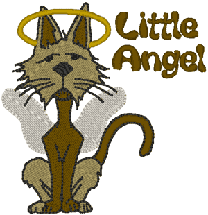 Little Angel Cat Embroidery Design