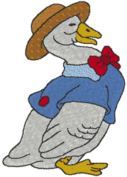 Country Goose in His Bow Tie Embroidery Design