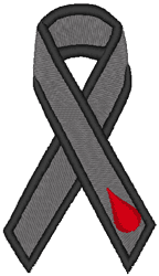 Awareness Ribbon: Cure Diabetes Embroidery Design