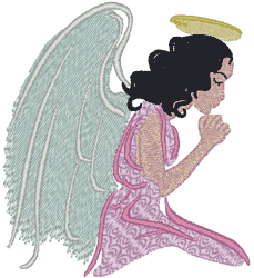 Guardian Angel in Prayer Embroidery Design