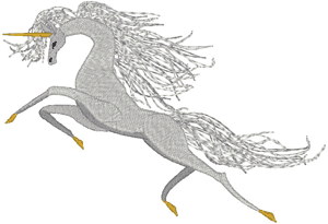 Leaping Unicorn Embroidery Design
