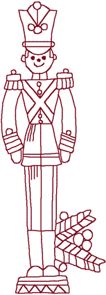 Redwork Christmas Soldier Embroidery Design