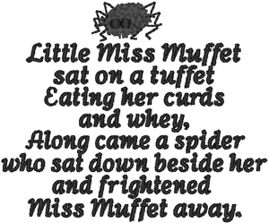 Little Miss Muffet Embroidery Design