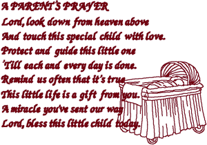 A Parent's Prayer Embroidery Design