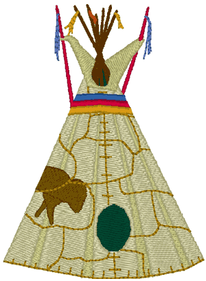 Native American TeePee Embroidery Design