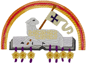 Lamb on the Book of Seven Seals Embroidery Design