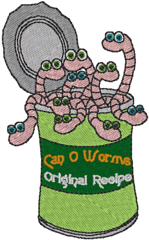 Original Recipe Can O Worms Embroidery Design