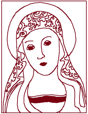 Redwork Virgin Mary Icon Embroidery Design