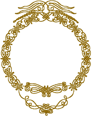 Oval Calligraphy Frame Embroidery Design