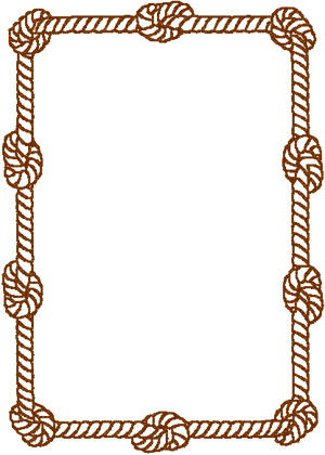 Redwork Knotted Rope Frame Embroidery Design