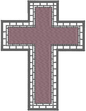 Stained Glass Cross Embroidery Design