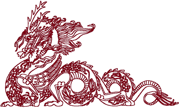 This is beautiful and ornate Asian Dragon design is perfect for wall