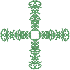 Word Art Christmas Cross Embroidery Design