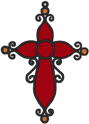 Ornate Latin Cross Embroidery Design This idea came from a wrought iron and