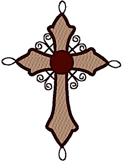 Scroll Cross Embroidery Design