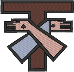 Crossed Arms & Tau Cross Embroidery Design