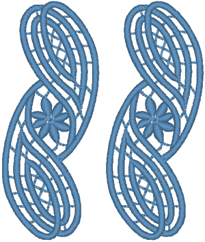 Double Paisley Element Embroidery Design