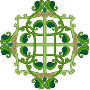 Celtic Floral Cross Embroidery Design