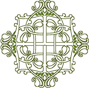 Redwork Celtic Floral Cross Embroidery Design