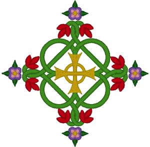 Celtic Rosey Cross Embroidery Design