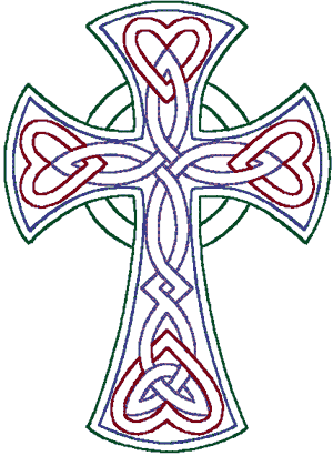 Machine Embroidery Design: Redwork Celtic Trinity Knot Cross