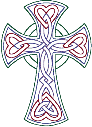 Redwork Celtic Trinity Knot Cross Embroidery Design