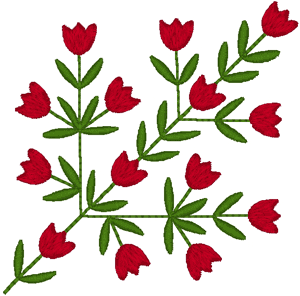 Tulip Corner Embroidery Design