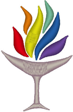 Machine Embroidery Design: Chalice & Flame #6