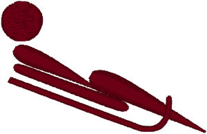 Luge Pictogram Embroidery Design