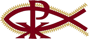 Machine Embroidery Design: Chi Rho with Fish #2