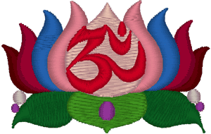 Colorful Lotus AUM #2 Embroidery Design