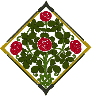 Framed Roses & Foliage Embroidery Design