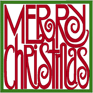 Framed Merry Christmas Embroidery Design