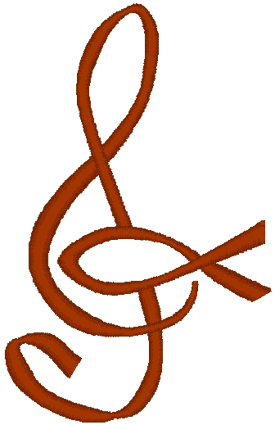 Christian Music Trebel Clef Embroidery Design