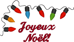 Merry Christmas in French Embroidery Design