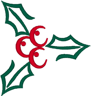 Christmas Holly Accent #2 Embroidery Design