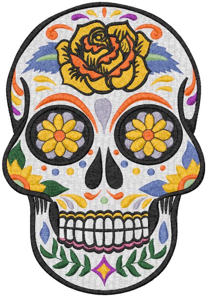 Mega Sugar Skull #1 Embroidery Design