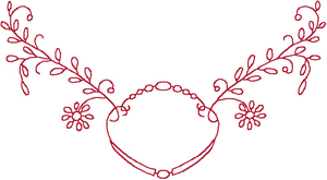 Redwork Daisy Necklace Embroidery Design