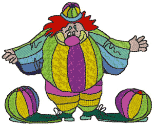 Befuddled Circus Clown Embroidery Design