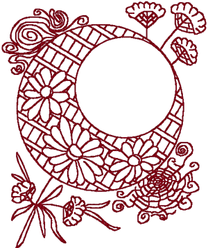 Redwork Flowers & Webs | Machine Embroidery Design