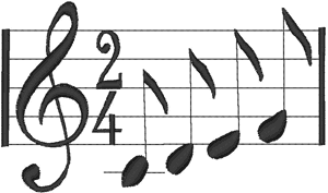 Musical Notes Embroidery Design