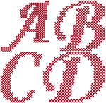 Cross Stitch Corsiva Alphabet Embroidery Design