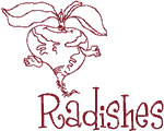 Machine Embroidery Design: Radishes