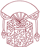 Redwork Machine Embroidery Designs: Japanese Fan 4