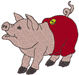Machine Embroidery Design: Happy Pig in Red Pants