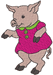 Machine Embroidery Design: Little Girl Pig