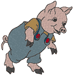Machine Embroidery Design: Farmer Pig in Bib Overalls