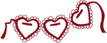 Redwork String of Hearts Embroidery Design