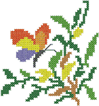Machine Embroidery Design: Cross Stitch Butterfly Coaster Set